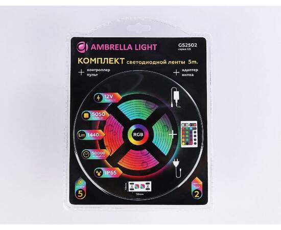 Светодиодная лента Ambrella Light LED Strip 12В 5050 14,4Вт/м RGB 5м IP65 GS2502, изображение 5
