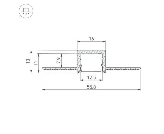 Алюминиевый профиль Arlight SL-LINIA16-FANTOM-2000 ANOD 049012, изображение 3