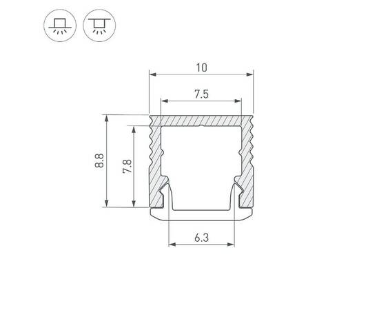 Алюминиевый профиль Arlight SL-MINI-10-2000 ANOD 049017, изображение 5