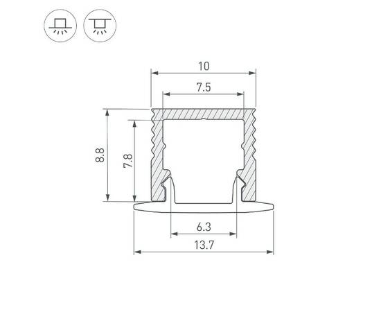 Алюминиевый профиль Arlight SL-MINI-10-2000 BLACK 049018, изображение 4