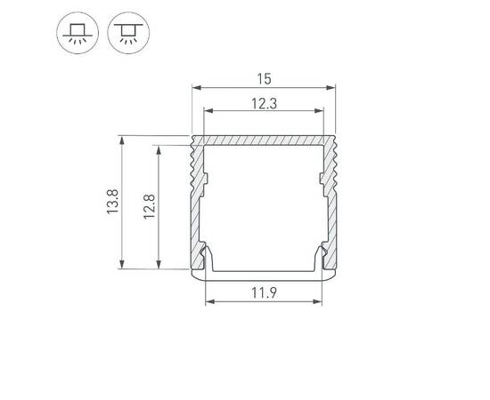 Алюминиевый профиль Arlight SL-MINI-15-2000 BLACK 049020, изображение 4