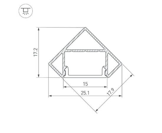 Алюминиевый профиль Arlight SL-KANT-H18-2000 BLACK 049430, изображение 3