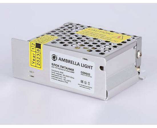 Блок питания Ambrella Light LED Driver 24V 36Вт AC90-260 1.5A IP20 GS9602, изображение 2