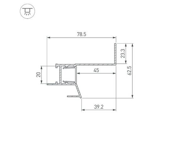Алюминиевый профиль Arlight СEIL-S18-SHADOW-SIDE-3000 WHITE 050501, изображение 3