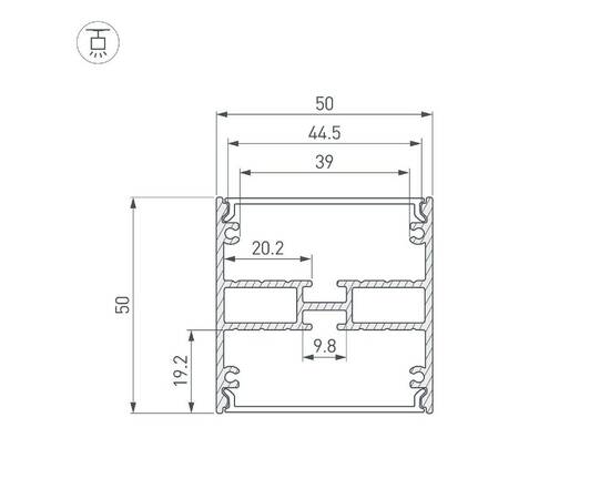 Алюминиевый профиль Arlight LINE-5050-DUAL-2000 ANOD BLACK 045652, изображение 3