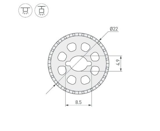 Силиконовый профиль Arlight WPH-FLEX-ROPE-D22-360deg-S8-5m WHITE 048598, изображение 2