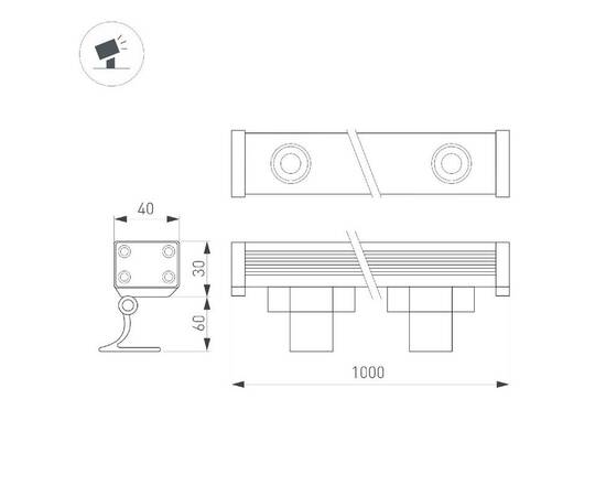 Линейный прожектор Arlight AR-LINE-1000-24W Warm2700 051752, изображение 2