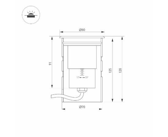 Грунтовый светильник Arlight ART-GROUND-ZOOM-R80-8W Day4000 051697, изображение 4