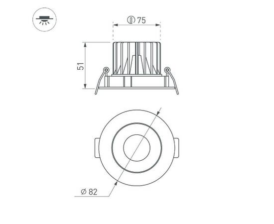 Встраиваемый светильник Arlight MS-FORECAST-BUILT-TURN-R82-8W Day4000 037186(1), изображение 3