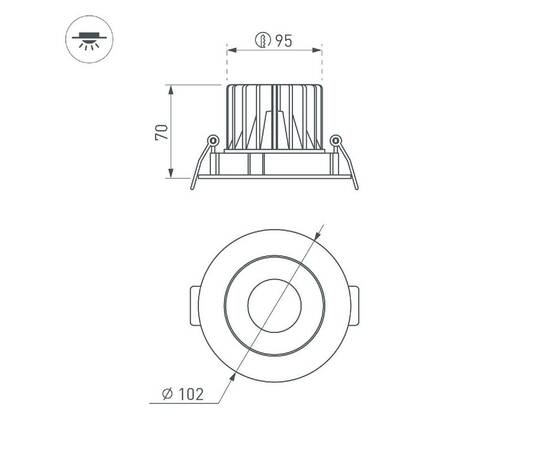 Встраиваемый светильник Arlight MS-FORECAST-BUILT-TURN-R102-12W Day4000 033659(1), изображение 4