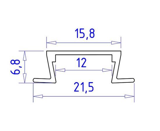 Алюминиевый встраиваемый профиль Ambrella Light Alum Profile GP1001AL, изображение 6