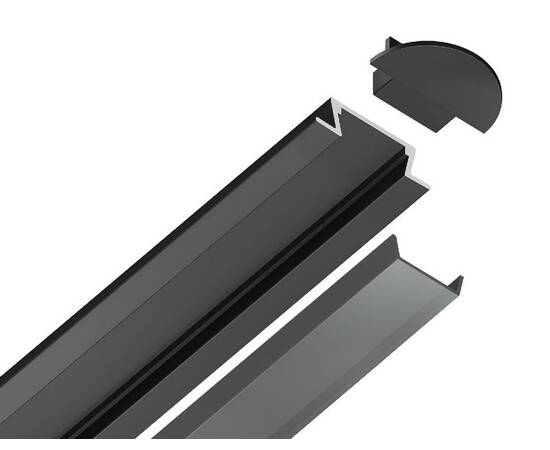 Алюминиевый встраиваемый профиль Ambrella Light Alum Profile GP1001BK/BK, изображение 4