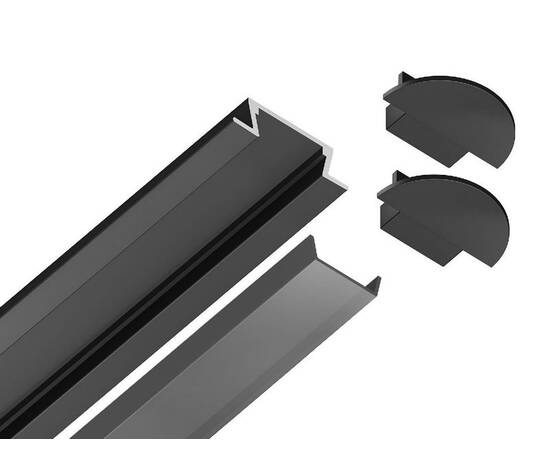 Алюминиевый встраиваемый профиль Ambrella Light Alum Profile GP1001BK/BK, изображение 6