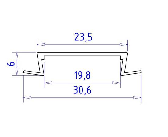 Алюминиевый встраиваемый профиль Ambrella Light Alum Profile GP1100WH, изображение 6