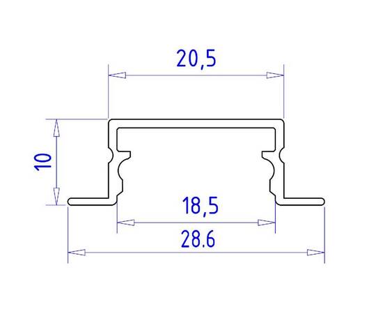 Алюминиевый встраиваемый профиль Ambrella Light Alum Profile GP1200AL, изображение 6