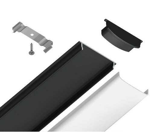 Алюминиевый накладной профиль Ambrella Light Alum Profile GP1600BK, изображение 5
