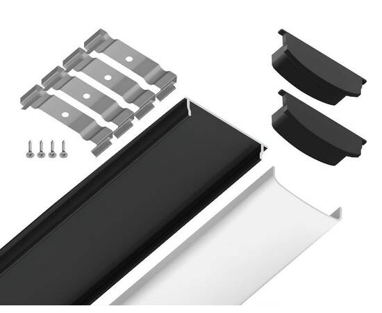 Алюминиевый накладной профиль Ambrella Light Alum Profile GP1600BK, изображение 9