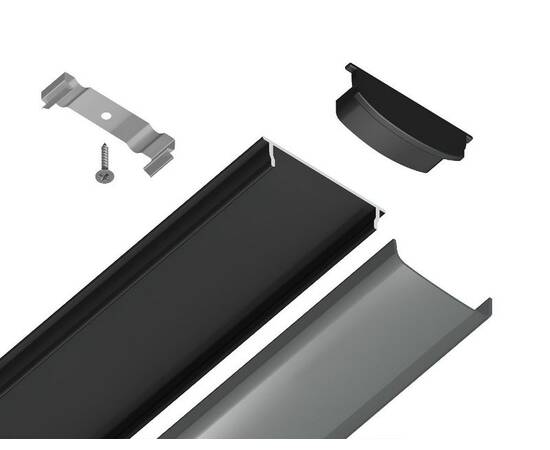 Алюминиевый накладной профиль Ambrella Light Alum Profile GP1600BK/BK, изображение 5