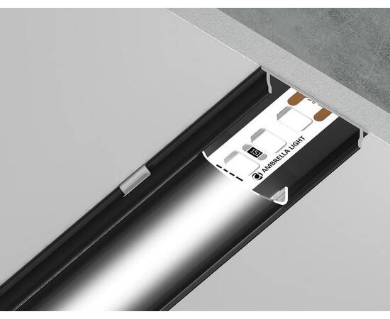 Алюминиевый накладной профиль Ambrella Light Alum Profile GP1600BK/BK, изображение 7