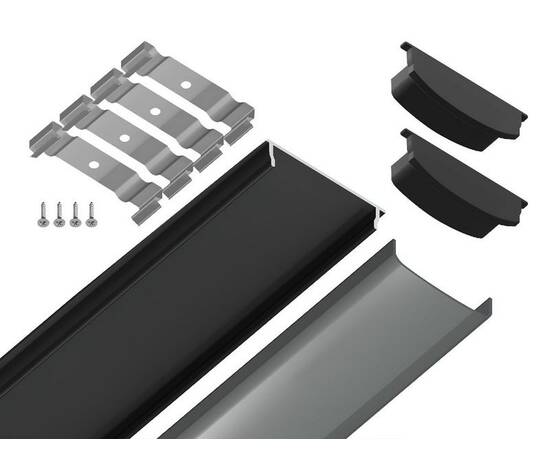 Алюминиевый накладной профиль Ambrella Light Alum Profile GP1600BK/BK, изображение 9