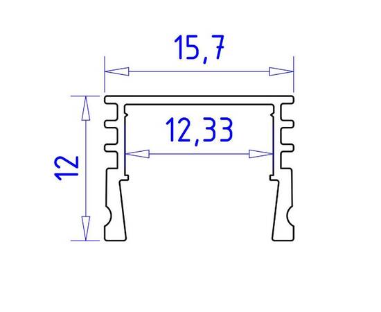Алюминиевый накладной профиль Ambrella Light Alum Profile GP1750BK, изображение 6