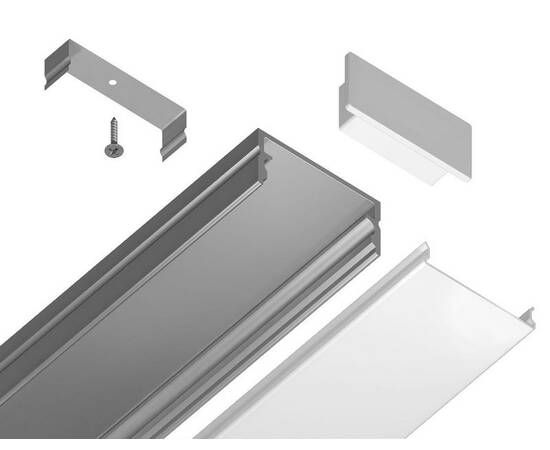 Алюминиевый накладной профиль Ambrella Light Alum Profile GP2001AL, изображение 3