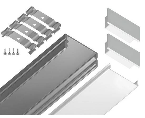 Алюминиевый накладной профиль Ambrella Light Alum Profile GP2001AL, изображение 5