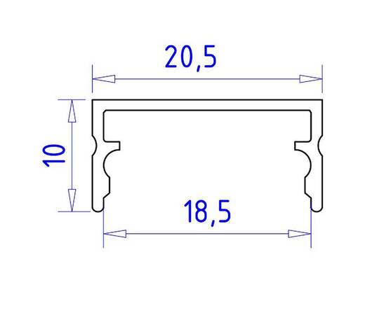 Алюминиевый накладной профиль Ambrella Light Alum Profile GP2001AL, изображение 6