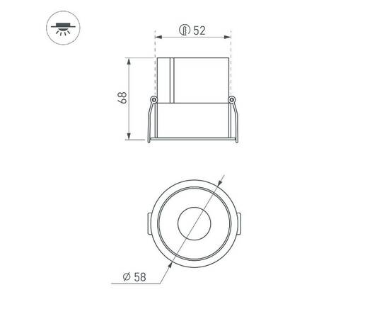 Встраиваемый светильник Arlight MS-ATLAS-BUILT-R58-10W Warm3000 035464(1), изображение 2