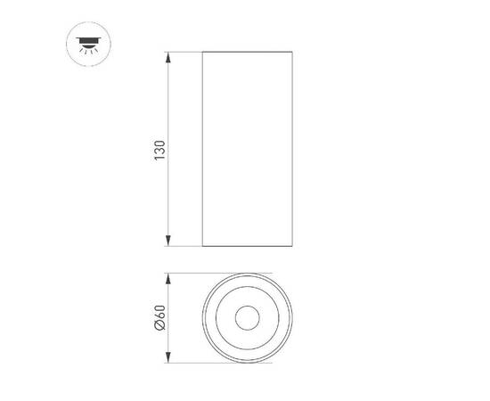 Накладной светильник Arlight SP-GABI-SURFACE-R60-12W Warm3000 050720, изображение 2