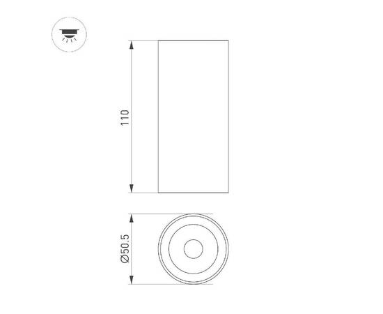 Накладной светильник Arlight SP-GABI-SURFACE-R50-9W Warm3000 050711, изображение 2