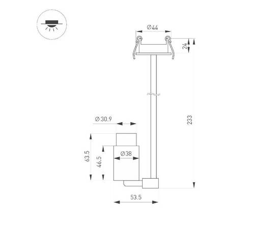 Встраиваемый спот Arlight ART-NEMO-BUILT-ZOOM-L205-R38-5W Warm3000 049785, изображение 3