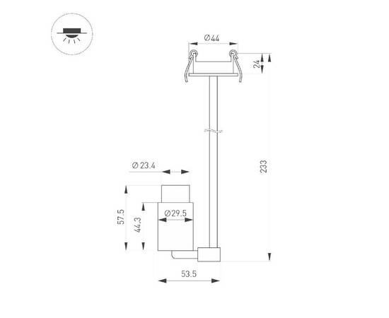 Встраиваемый спот Arlight ART-NEMO-BUILT-ZOOM-L205-R29.5-2W Day4000 049778, изображение 3