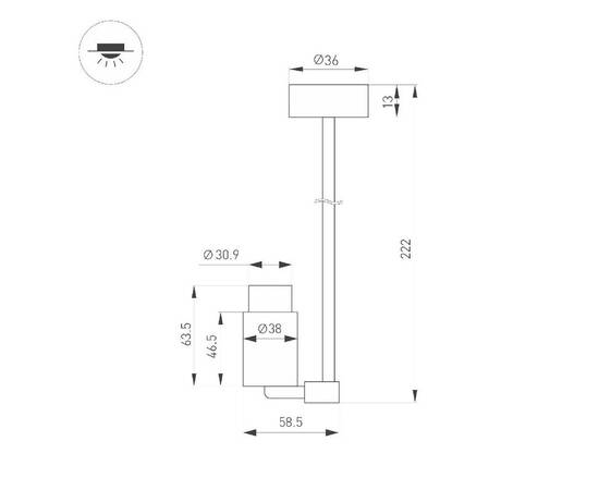 Спот Arlight ART-NEMO-SURFACE-ZOOM-L205-R38-5W Warm3000 049783, изображение 3