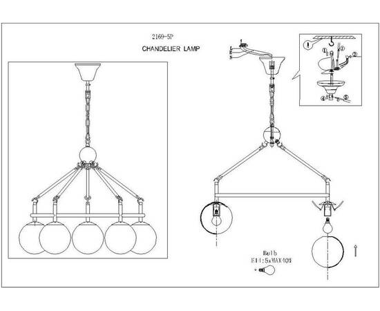 Подвесная люстра F-Promo Cirque 2169-5P, изображение 2