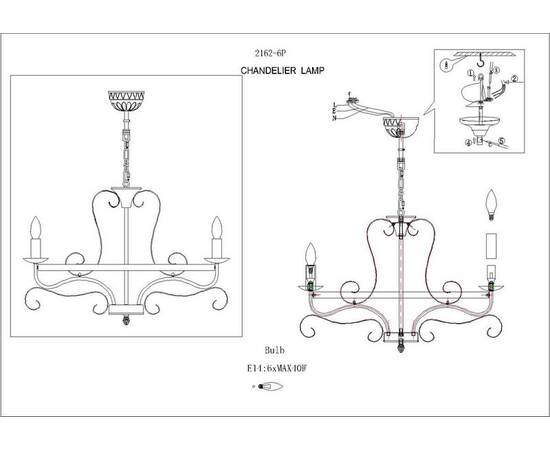 Подвесная люстра F-Promo Palermo 2162-6P, изображение 2