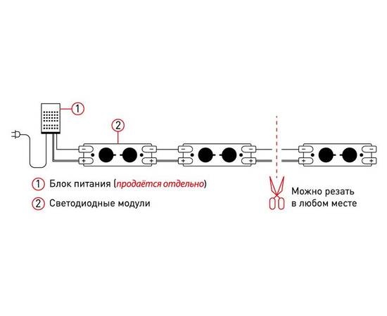 Светодиодный модуль Эра MZ2835-02-12V-2835-IP65-5m-6500 Б0044171, изображение 3