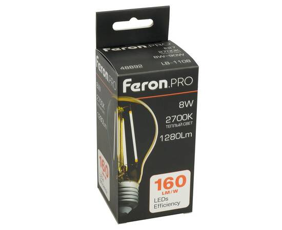 Светодиодная лампа Feron LB-1108 E27 8W 2700K 48892, изображение 9