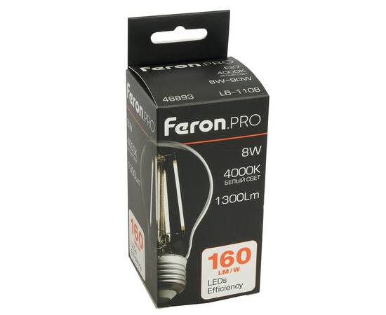 Светодиодная лампа Feron LB-1108 E27 8W 4000K 48893, изображение 9