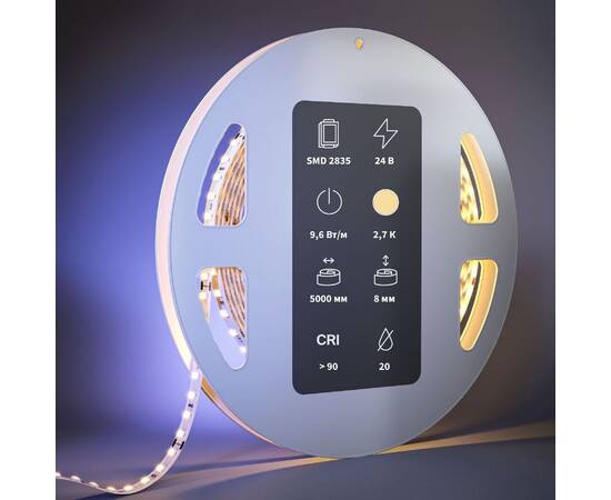 Светодиодная лента Maytoni Led Strip 24В 2835 9,6Вт/м 2700К 5м IP20 201096, изображение 3