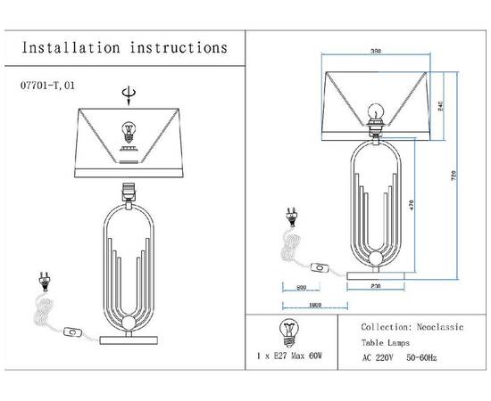 Настольная лампа Kink Light Лорея 07701-T,20(01), изображение 2