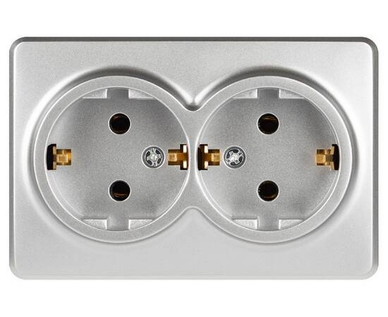 Розетка двойная с заземлением Эра 11-2205-03 Б0063046, изображение 2