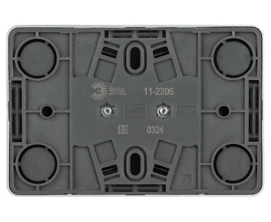 Розетка двойная с заземлением Эра 11-2205-03 Б0063046, изображение 3