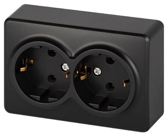 Розетка двойная с заземлением Эра 11-2205-05 Б0063047