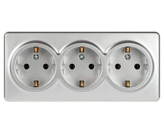 Розетка тройная с заземлением Эра 11-2208-03 Б0063010, изображение 2