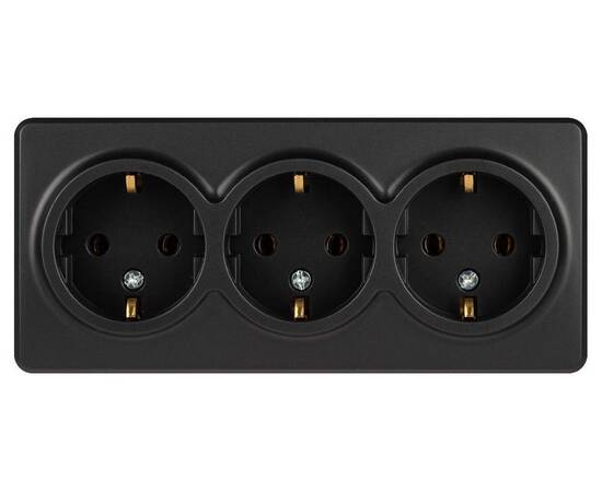 Розетка тройная с заземлением Эра 11-2208-05 Б0063007, изображение 2
