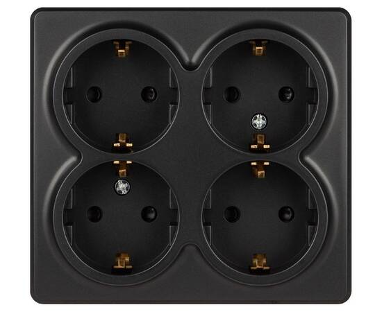 Розетка четырехместная с заземлением со шторками Эра 11-2211-05 Б0063004, изображение 2