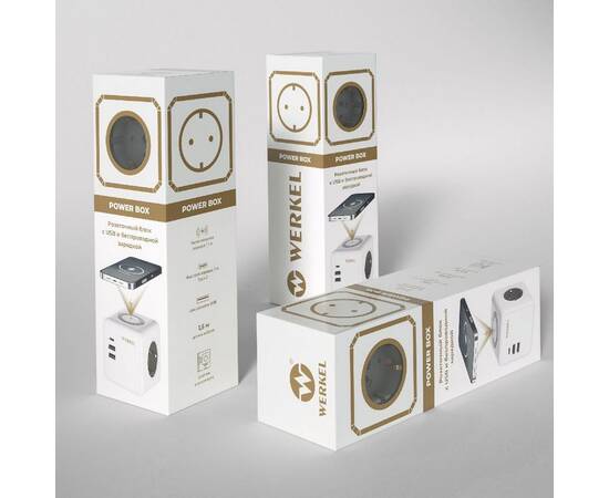 Розеточный блок 3-местный + 3 USB + беспроводная зарядка Werkel 4690389204265 W6513501 a066454, изображение 7