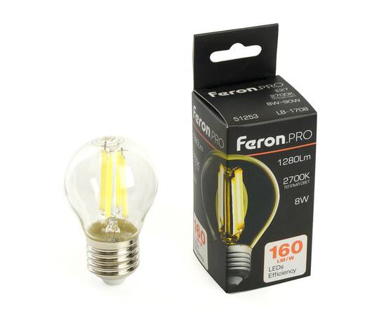 Лампа светодиодная Feron LB-1708 E27 8W 2700K 51253