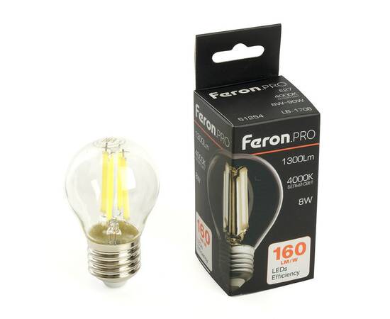 Лампа светодиодная Feron LB-1708 E27 8W 4000K 51254